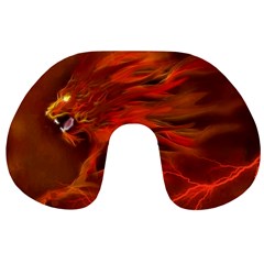 Fire Lion Flame Light Mystical Travel Neck Pillow