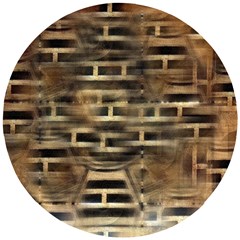 Textures Brown Wood Wooden Puzzle Round by Alisyart