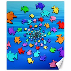 Fractal Art School Of Fishes Canvas 8  X 10  by WolfepawFractals