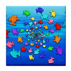 Fractal Art School Of Fishes Face Towel by WolfepawFractals