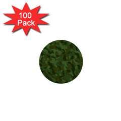 Green Army Camouflage Pattern 1  Mini Buttons (100 Pack)  by SpinnyChairDesigns