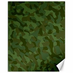 Green Army Camouflage Pattern Canvas 11  X 14  by SpinnyChairDesigns