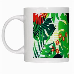 Tropical Leaf Flower Digital White Mugs