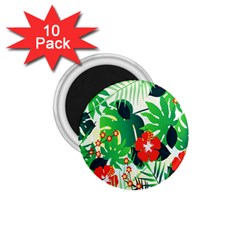 Tropical Leaf Flower Digital 1 75  Magnets (10 Pack) 