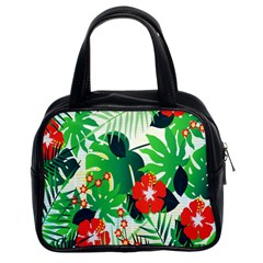 Tropical Leaf Flower Digital Classic Handbag (two Sides)