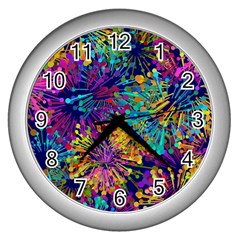 Illustration Graphics Art Wall Clock (silver)