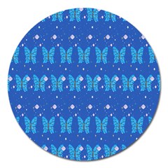Glitter Butterfly Magnet 5  (round) by Sparkle