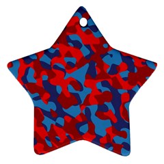 Red And Blue Camouflage Pattern Ornament (star)