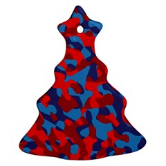 Red And Blue Camouflage Pattern Ornament (christmas Tree) 