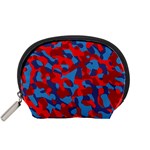 Red and Blue Camouflage Pattern Accessory Pouch (Small) Front