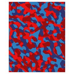 Red And Blue Camouflage Pattern Drawstring Bag (small) by SpinnyChairDesigns