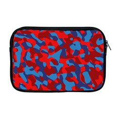 Red And Blue Camouflage Pattern Apple Macbook Pro 17  Zipper Case by SpinnyChairDesigns