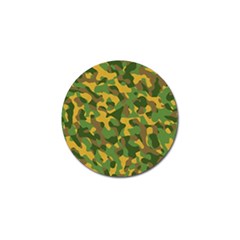 Yellow Green Brown Camouflage Golf Ball Marker (4 Pack) by SpinnyChairDesigns