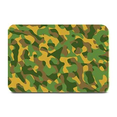 Yellow Green Brown Camouflage Plate Mats by SpinnyChairDesigns