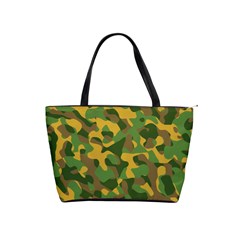 Yellow Green Brown Camouflage Classic Shoulder Handbag by SpinnyChairDesigns