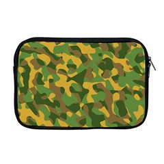 Yellow Green Brown Camouflage Apple Macbook Pro 17  Zipper Case by SpinnyChairDesigns