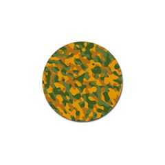 Green And Orange Camouflage Pattern Golf Ball Marker