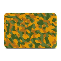 Green And Orange Camouflage Pattern Plate Mats by SpinnyChairDesigns