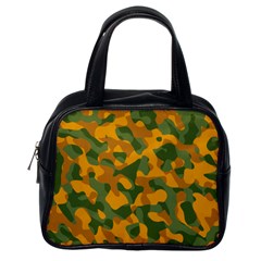 Green And Orange Camouflage Pattern Classic Handbag (one Side)