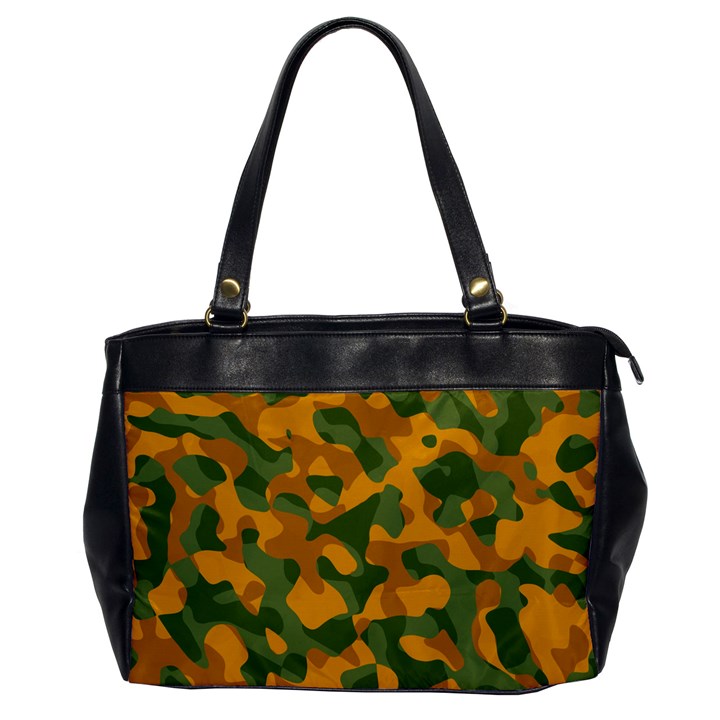 Green and Orange Camouflage Pattern Oversize Office Handbag