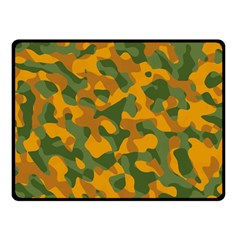 Green And Orange Camouflage Pattern Double Sided Fleece Blanket (small)  by SpinnyChairDesigns