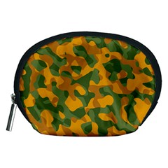 Green And Orange Camouflage Pattern Accessory Pouch (medium) by SpinnyChairDesigns