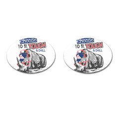 Choose To Be Tough & Chill Cufflinks (oval)
