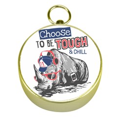 Choose To Be Tough & Chill Gold Compasses