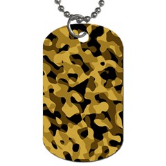 Black Yellow Brown Camouflage Pattern Dog Tag (one Side)