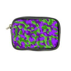 Purple And Green Camouflage Coin Purse by SpinnyChairDesigns