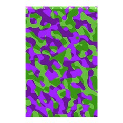Purple And Green Camouflage Shower Curtain 48  X 72  (small)  by SpinnyChairDesigns