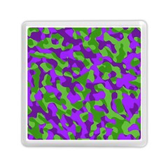 Purple And Green Camouflage Memory Card Reader (square) by SpinnyChairDesigns