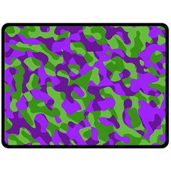 Purple And Green Camouflage Double Sided Fleece Blanket (large)  by SpinnyChairDesigns