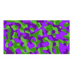 Purple And Green Camouflage Satin Shawl by SpinnyChairDesigns