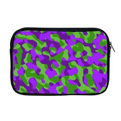 Purple And Green Camouflage Apple Macbook Pro 17  Zipper Case by SpinnyChairDesigns