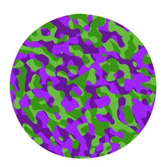Purple And Green Camouflage Pop Socket (white) by SpinnyChairDesigns