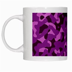 Dark Purple Camouflage Pattern White Mugs by SpinnyChairDesigns