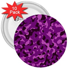 Dark Purple Camouflage Pattern 3  Buttons (10 pack) 