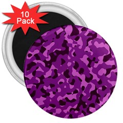 Dark Purple Camouflage Pattern 3  Magnets (10 pack) 