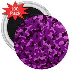 Dark Purple Camouflage Pattern 3  Magnets (100 pack)