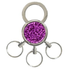 Dark Purple Camouflage Pattern 3-Ring Key Chain