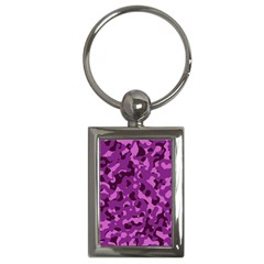 Dark Purple Camouflage Pattern Key Chain (Rectangle)