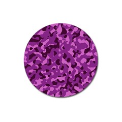Dark Purple Camouflage Pattern Magnet 3  (Round)