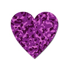 Dark Purple Camouflage Pattern Heart Magnet