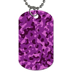 Dark Purple Camouflage Pattern Dog Tag (one Side) by SpinnyChairDesigns