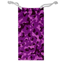 Dark Purple Camouflage Pattern Jewelry Bag by SpinnyChairDesigns