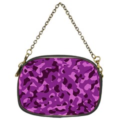 Dark Purple Camouflage Pattern Chain Purse (One Side)