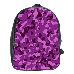 Dark Purple Camouflage Pattern School Bag (Large)