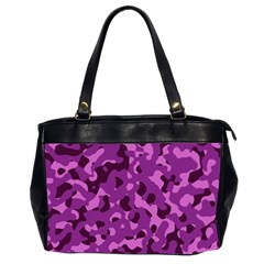 Dark Purple Camouflage Pattern Oversize Office Handbag (2 Sides)