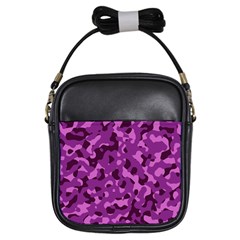 Dark Purple Camouflage Pattern Girls Sling Bag